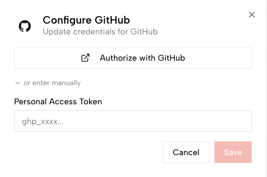 Interfaz de búsqueda y filtros de conectores de Kollab con MCP, API, autorización de apps y diálogo de GitHub.